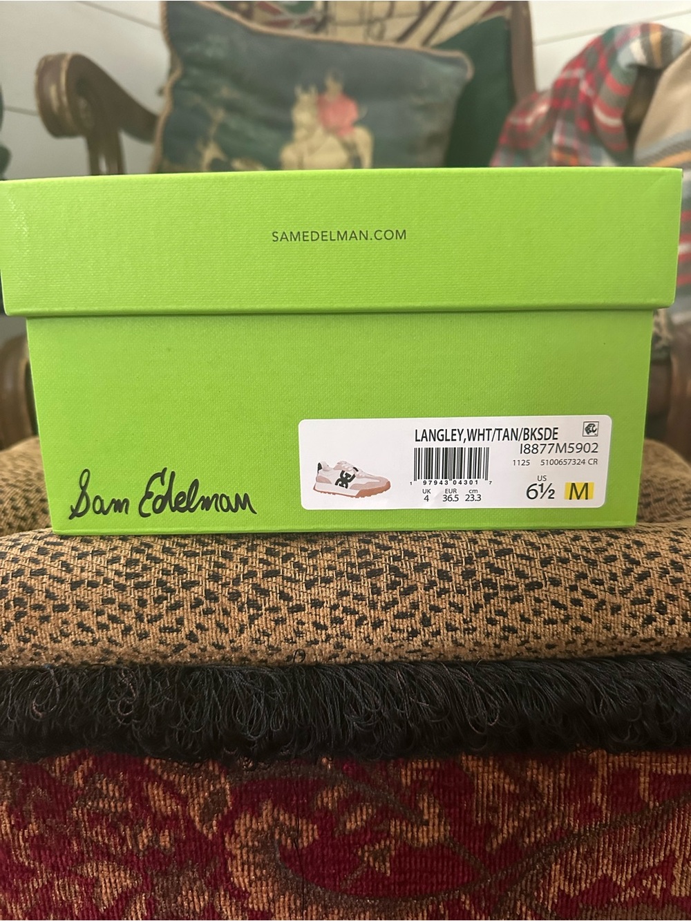 Sam Edelman Tan White Black Accent Sneakers - Picture 8 of 8